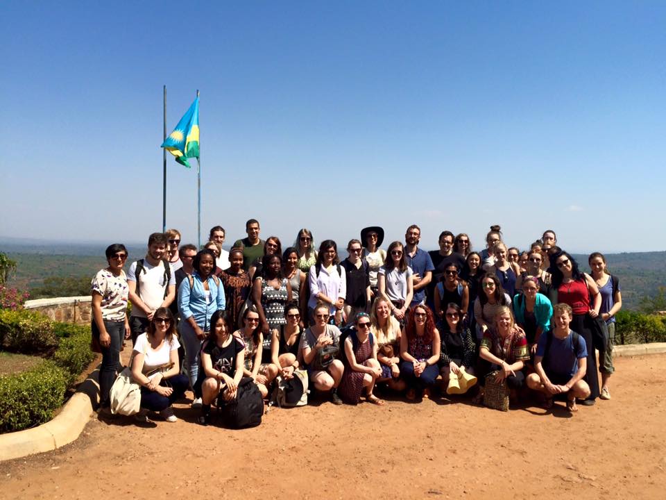 A group Monash University  student visiting Rwanda on a study tour 